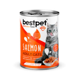 LATA BESTPET GATO SABOR SALMON 400 GRS - Imagen 1